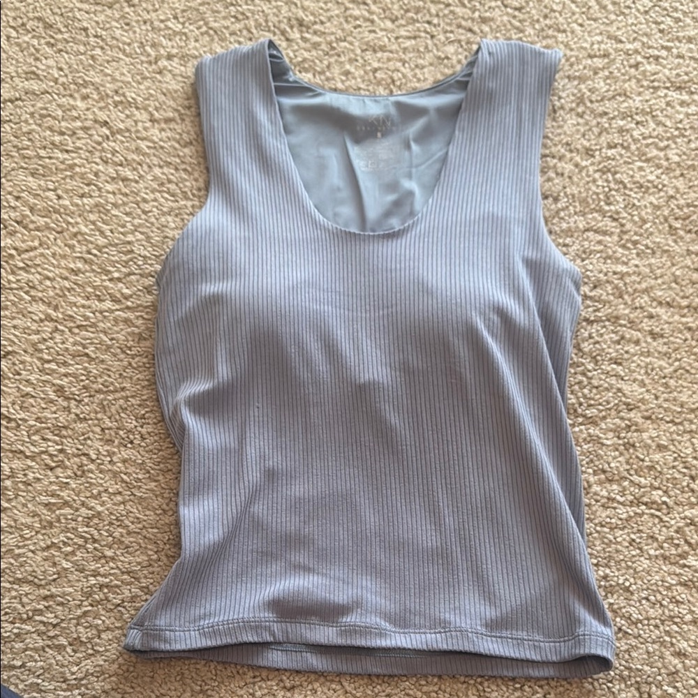 Women's Ribbed Gray Tank Top